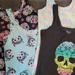 Lot of 4 No Boundaries Tank Tops Size L (11-13) [one Sz XL]